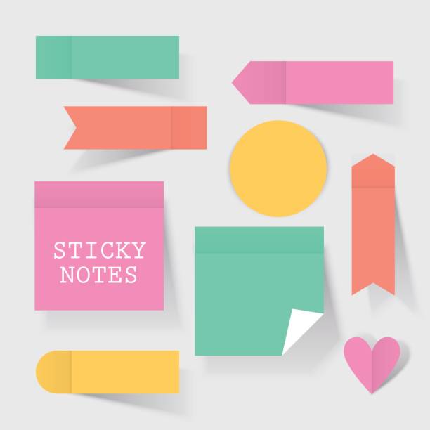 Colorful business sticky notes set for concept design. Modern vector illustration vector art illustration