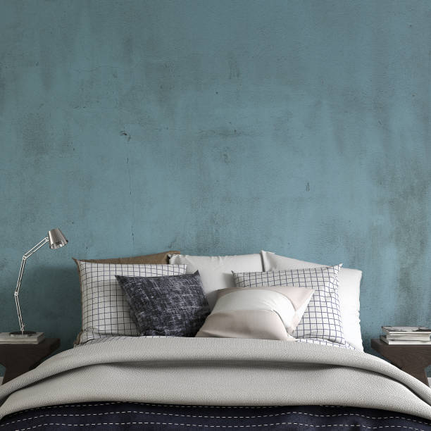 istock Bedroom with decoration and copy space 671909128