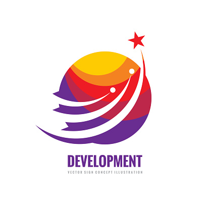 Devloping Symbol Development Vector Symbol Template Illustration Globe With Orbits ...