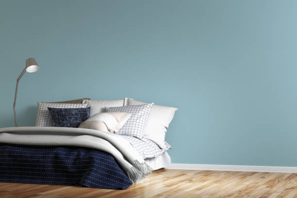 istock Bedroom with decoration and copy space 671916102