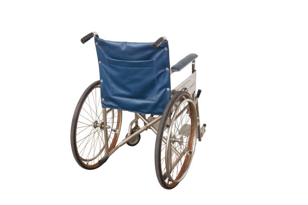old wheelchair,isolated on white background with clipping path.
