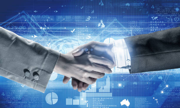 istock Business partners greeting each other. Mixed media . Mixed media 671929954