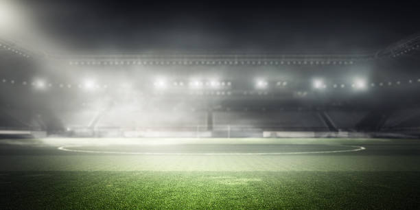 istock Foggy soccer field . Mixed media 671935762