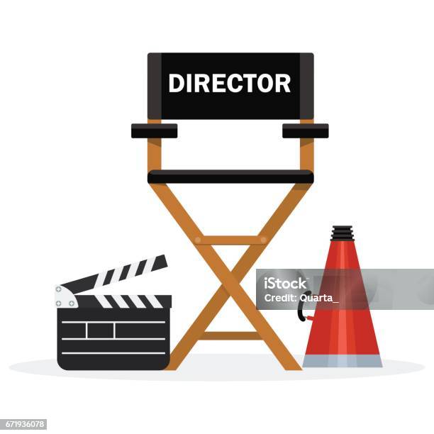 Black Director Chair Stock Illustration - Download Image Now - Director's Chair, Film Director, Abstract
