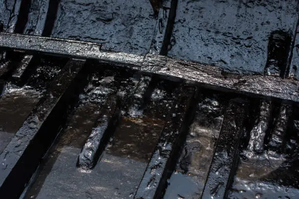 Photo of Tarred boat hull, Varanasi, India