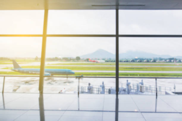 istock Airport outside the window scene 671951462