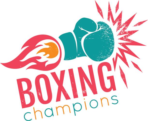 винтажный логотип для бокса. - knockout stock illustrations