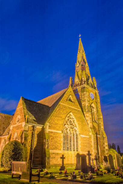All Saints Church, Thornton Hough was consecrated on the 5th May 1868 by the then Lord Bishop of Chester (The Right Rev. William Jacobson D.D.) It is of Gothic design of the 13th century with a tower and spire approx. 120 feet high. The Church, Vicarage, School (now the Parish Hall) and School House together with the School and School House at Raby were a gift from Joseph Hirst, a wealthy woollen mill owner from Wilshaw, near Huddersfield in Yorkshire
