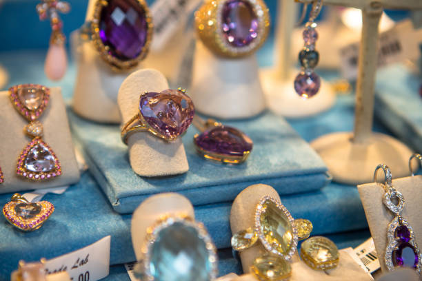 istock Beautiful jewelry in a shop 671959012