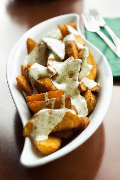 Patatas braves tapas with garlic aioli sauce