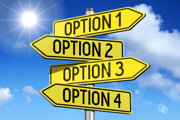 istock Options concept - yellow road-sign 671968938