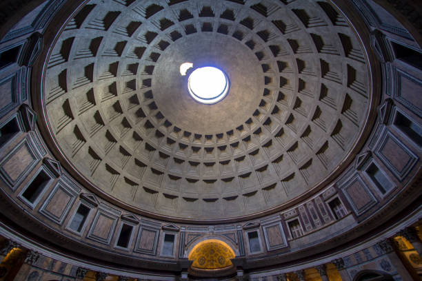 istock Pantheon with the famous ray of light from the top, Rome 671969010