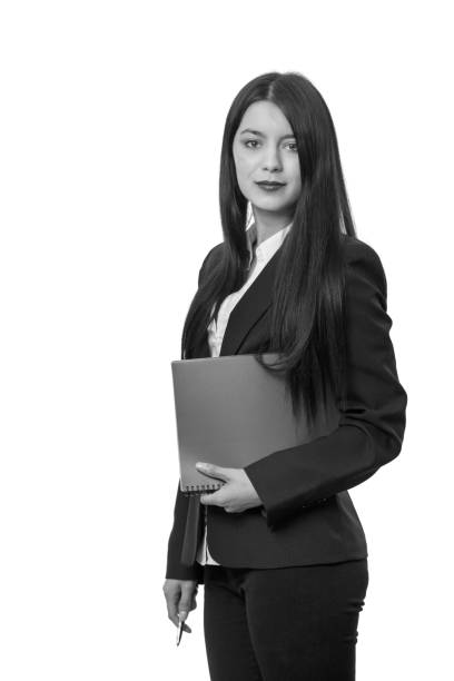 istock business woman holding folder 671972148
