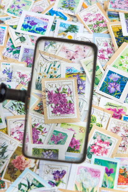istock A stamp printed in Japan shows various flowers collection 671974934