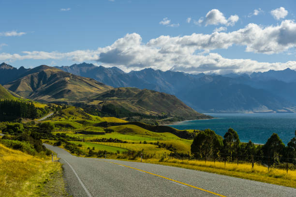 Beautiful landscape of the road on the west side south island, New Zealand Beautiful landscape of the road on the west side south island, New Zealand slopestyle stock pictures, royalty-free photos & images