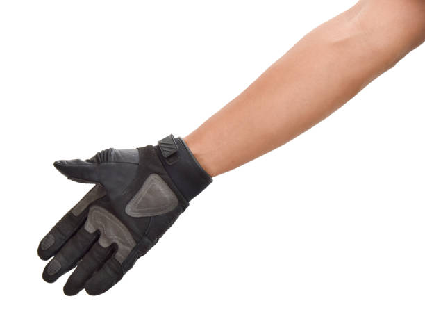 istock Motorcycle glove and hand signal to pass by 671975034