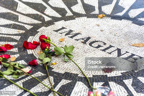 Strawberries Fields Memorial In Central Park Stock Photo - Download Image Now - Memorial, Rose - Flower, Abstract