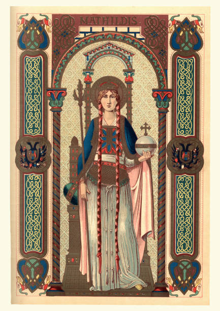 ilustraciones, imágenes clip art, dibujos animados e iconos de stock de santa matilde de ringelheim - santa