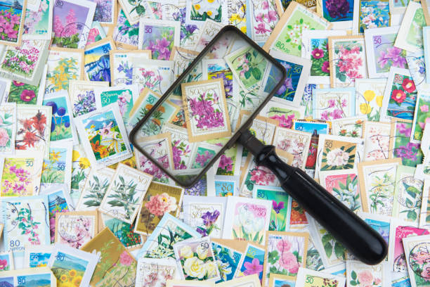 istock A stamp printed in Japan shows various flowers collection 671989212