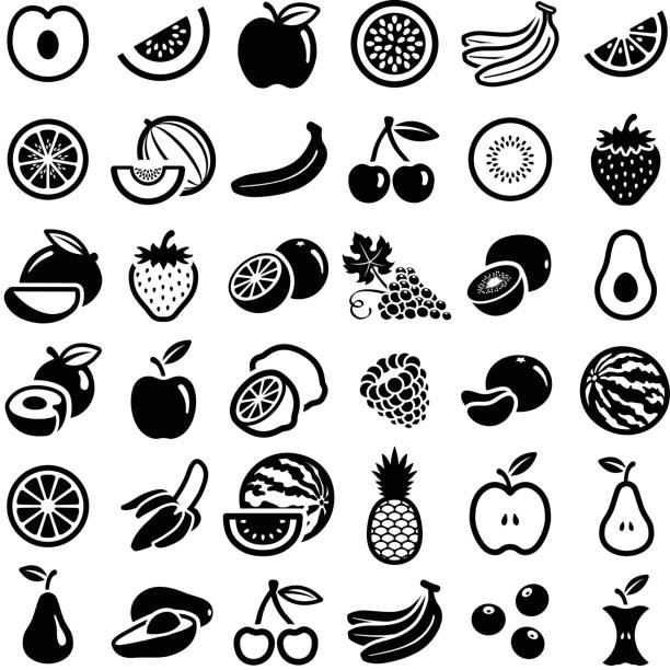 Fruit Fruit icon collection - vector illustration fruit icons stock illustrations