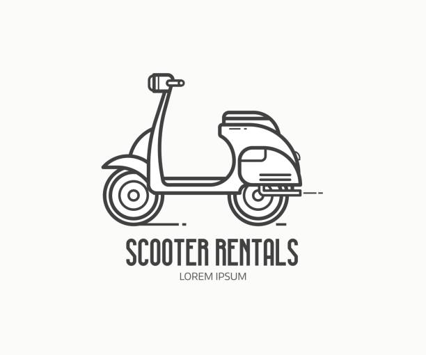 illustrations, cliparts, dessins animés et icônes de modèle de location scooter - moped