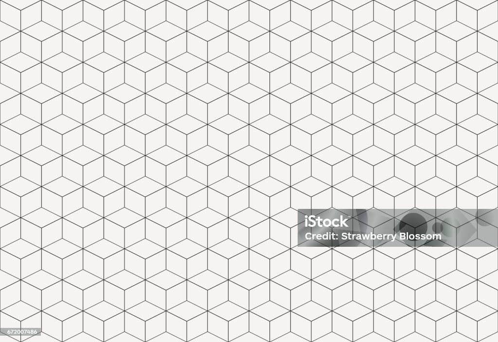 Geometric cube abstract background vector. Line seamless pattern cube shape. Pattern stock vector