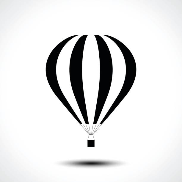 Hot air balloon icon Hot air balloon icon. Vector illustration balloon silhouettes stock illustrations