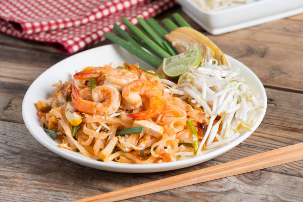 istock Pad Thai, stir-fried rice noodles with shrimp. 672007896