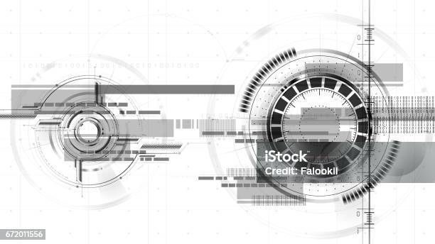 Technological Space Drawing Interface Vector Background Abstract Stock Illustration - Download Image Now