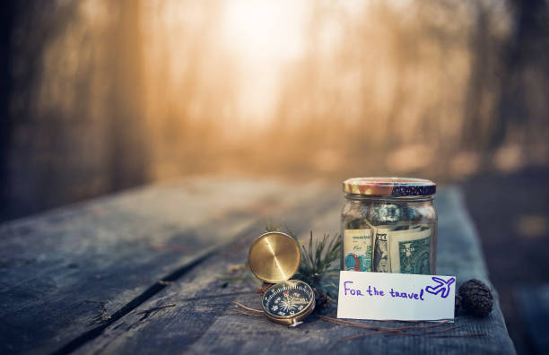 istock Piggy bank with money to make a dream come true. 672016238