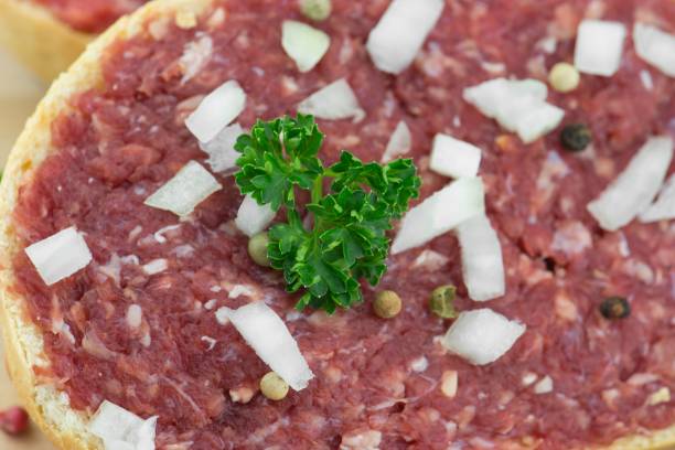 Roll with minced pork stock photo