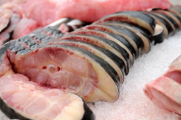 istock Raw Fish steaks at market 672020200