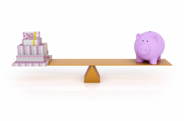 istock New Indian Currency with Piggy Bank 672039800