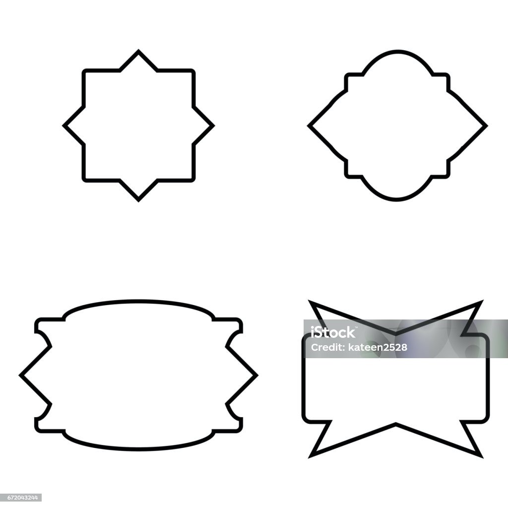 Simple Frame Partially Set Of Simple Frames Stock Illustration - Download Image Now - Abstract ...