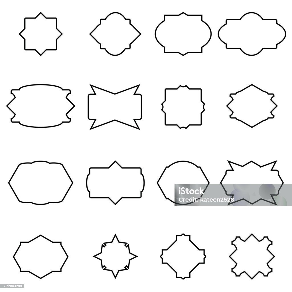 Smiple Frame Set Of Simple Frames Stock Illustration - Download Image Now - Abstract ...