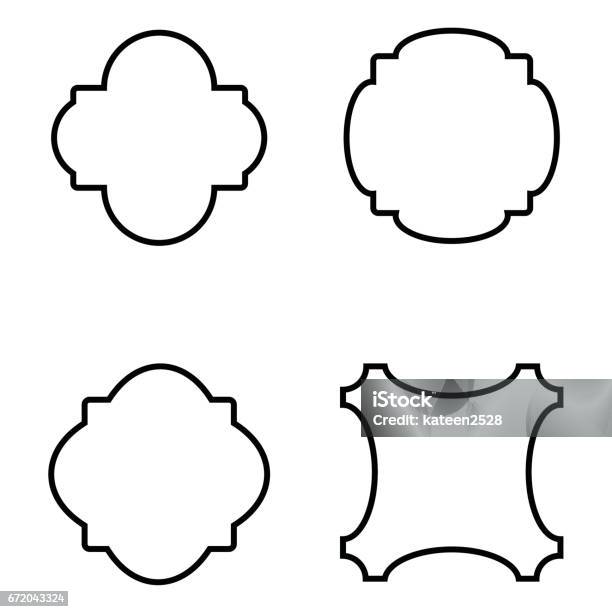 Simple Pattern Frame Set Of Simple Frames Stock Illustration - Download Image Now - Abstract ...