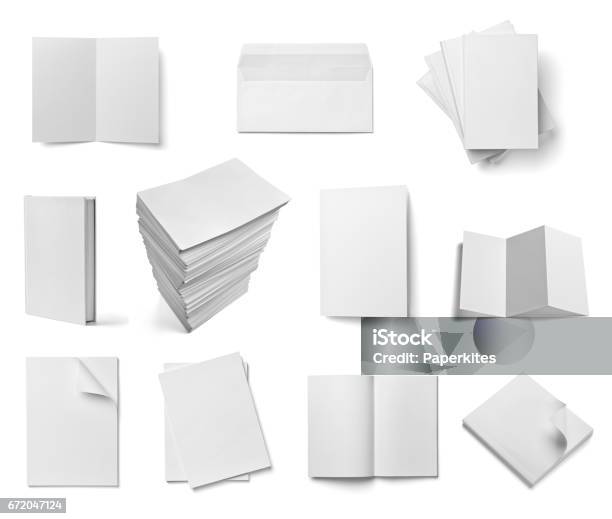 Folleto Cuaderno Libro De Texto Envolvente En Blanco Papel Plantilla Libro Foto de stock y más banco de imágenes de Montón