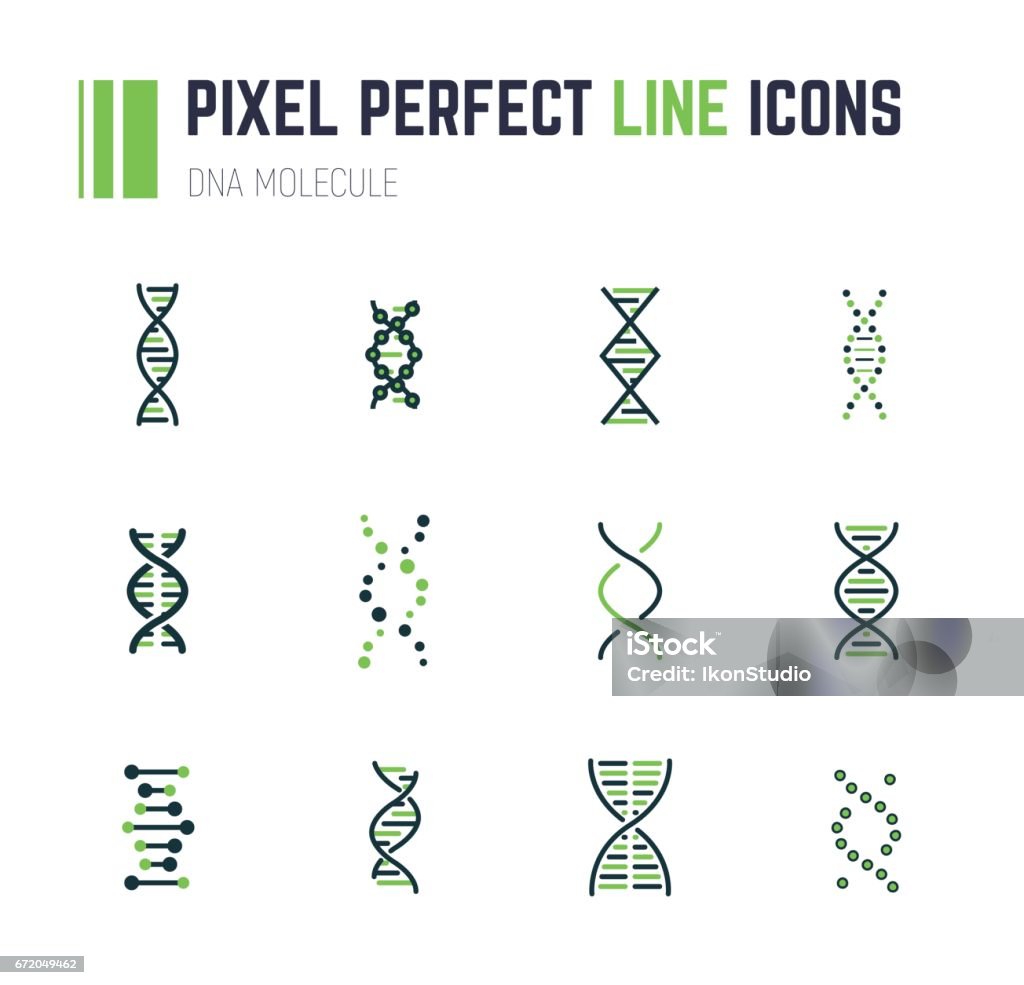 Jeu d’icônes molécule ADN - clipart vectoriel de ADN libre de droits