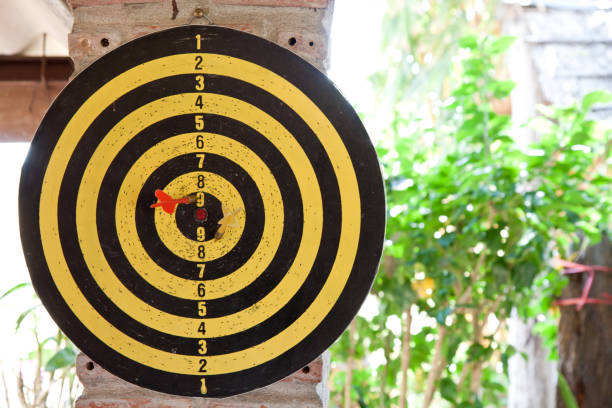 istock A dartboard in black and yellow 672056274