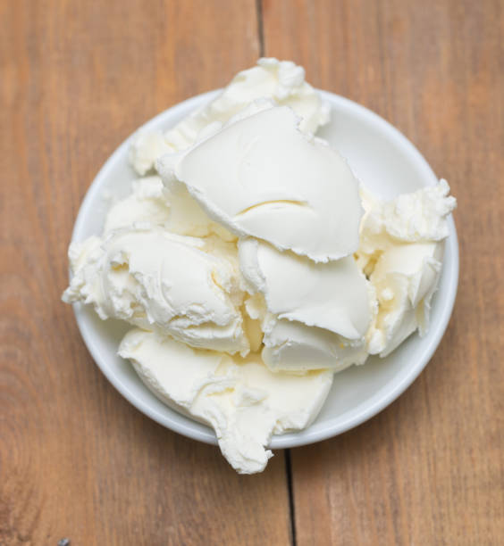 mascarpone cheese stock photo