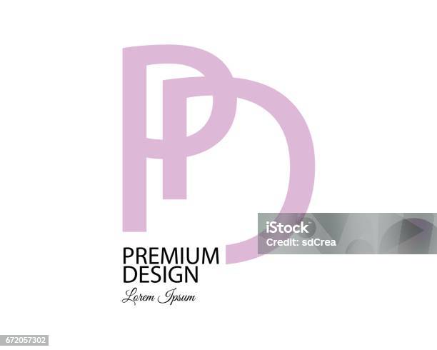 Letter Pd Concept Design Stock Illustration - Download Image Now - Abstract, Art, Arts Culture and Entertainment