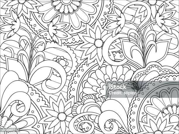 Floral Zen Pattern Stock Illustration - Download Image Now - Coloring Book Page - Illlustration Technique, Adult, Coloring