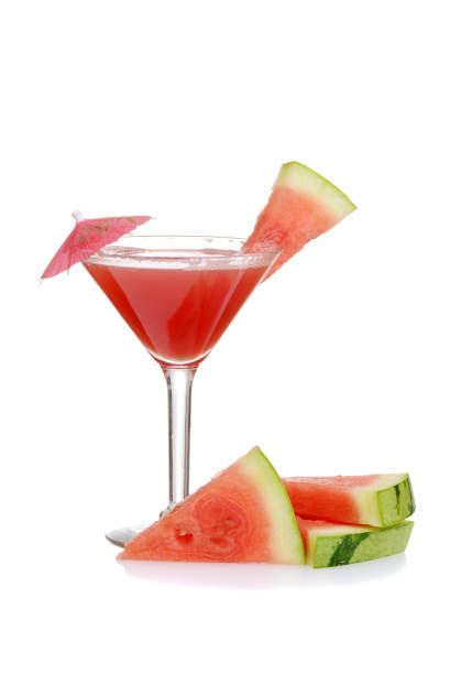 watermelon martini with umbrella and fruit