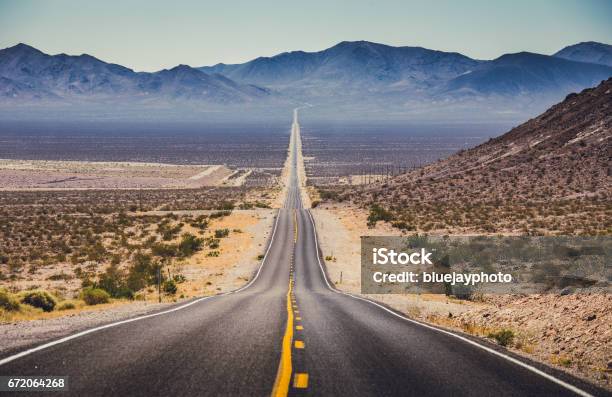 Endless Straight Road In The American Southwest Usa Stock Photo - Download Image Now