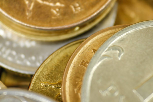 istock Coins macro shot. Russian coins. Close up 672064544