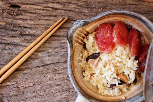 istock Fried rice with sausage chinese food 672064736