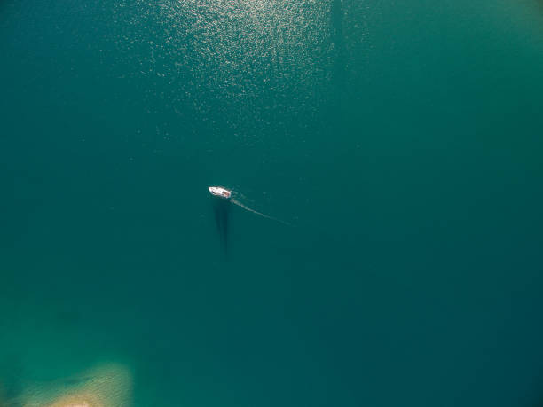 istock Single sailboat in Adriatic, Croatia 672077118