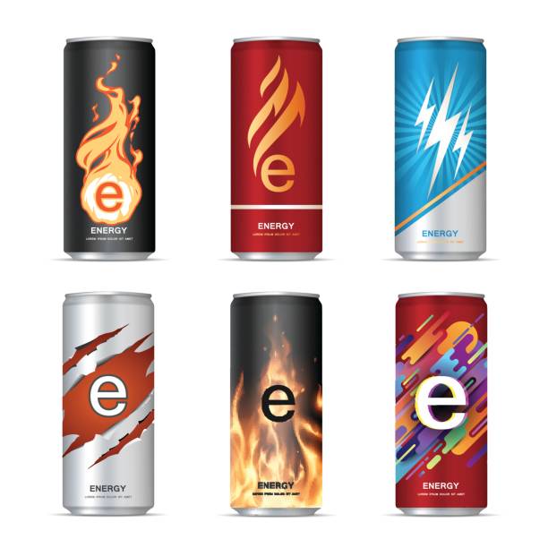 Energy drink cans design Energy drink cans design in vector energy drink stock illustrations