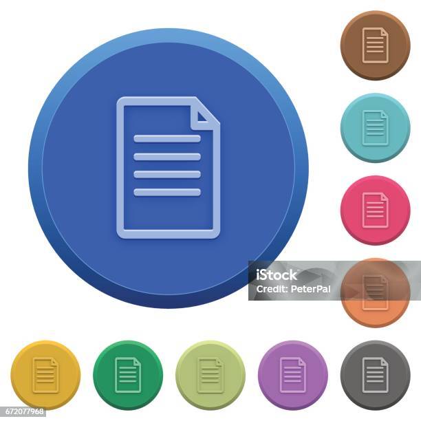 Embossed Button Icon Embossed Document Buttons Stock Illustration - Download Image Now ...