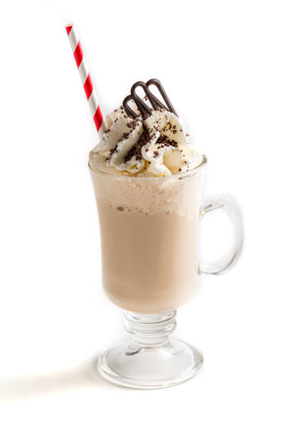 istock Closeup of iced coffee with whipped cream 672080708